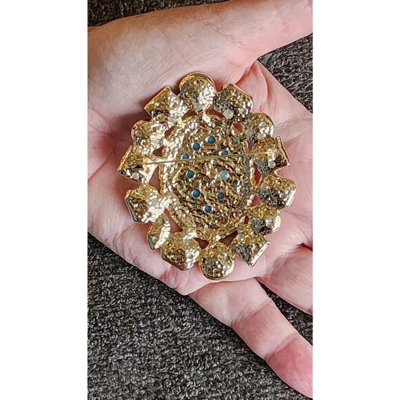 Mermaid Brooch Large Gorgeous Cameo Faux Jewel and Crystal Stunning - Picture 6 of 6